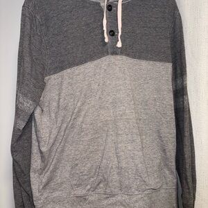 American Eagle Outfitters Gray Henley Hoodie